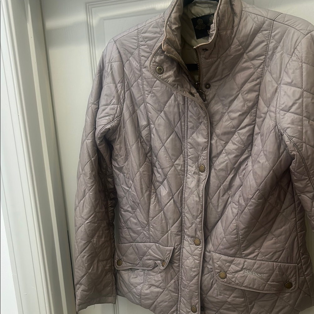 Barbour Gray Puffer Jacket Lightweight Quilted